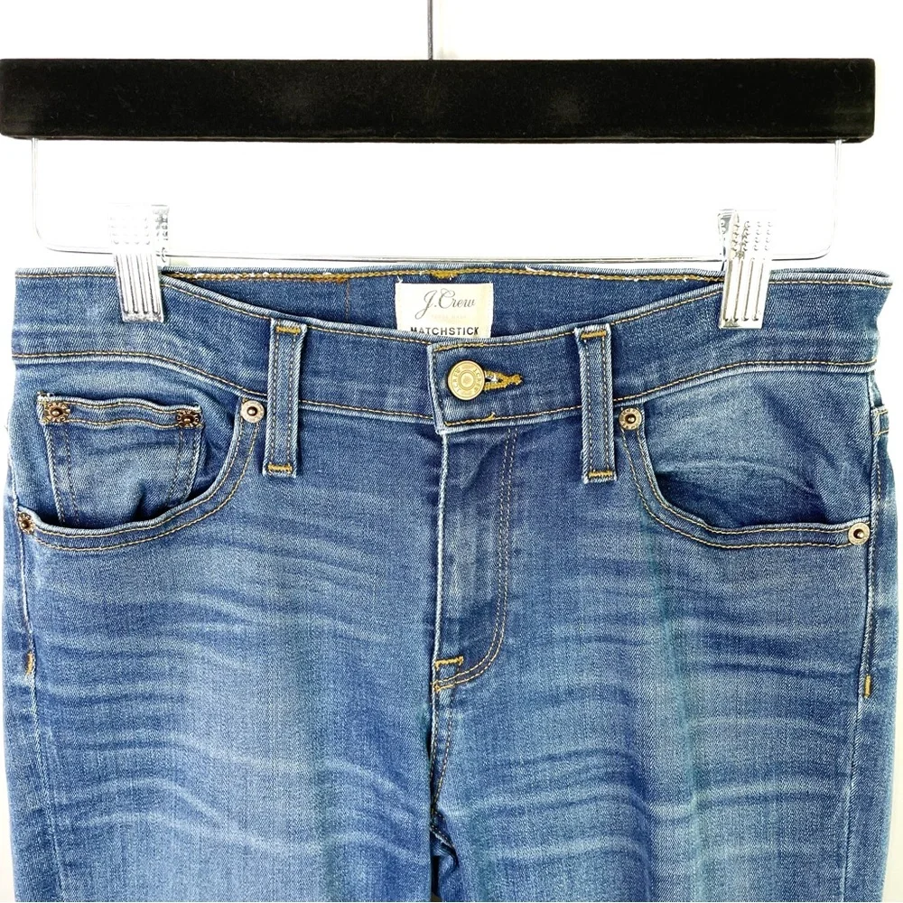 J. Crew Matchstick Jeans Midrise Medium Wash Stretch Womens Style E0070 Size 25 - Picture 7 of 12